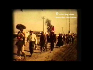 Cesar Chavez & UFW Union marches into Stockton Ca. 1966