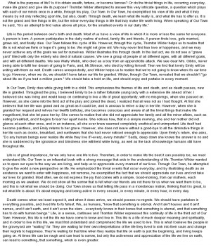 Our town essay
