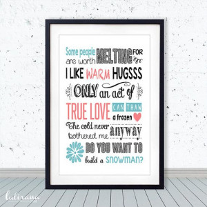 Disney Frozen Quote Art Print Printable poster Digital print ...