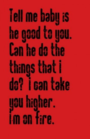 Bruce Springsteen - I'm on Fire song lyrics, music lyrics, song quotes