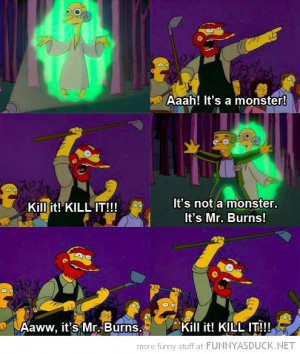 simpsons tv scene mr burns willie alien kill it funny pics pictures ...