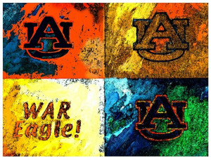 Warhol's Auburn Logo Textured Canvas Print