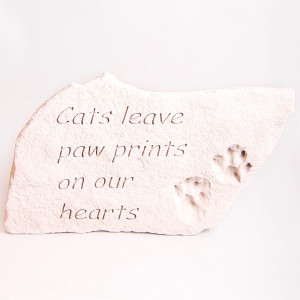 Shop Home Pet Memorials Cats Leave Paw Prints Garden Stone. .Verses ...