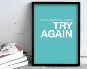 Try again typography print, 30x40 print, large art print, large poster ...