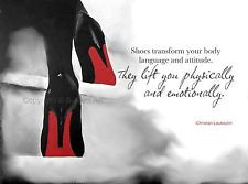 CHRISTIAN LOUBOUTIN Black Shoes ART PRINT, Fashion Quote 10 x 8