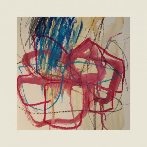 Acrylic/oil pastel/graphite on paper. Abstract drawing/sketch.