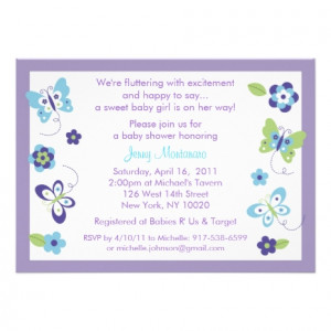 16 Beautiful Butterfly Baby Shower Invitations