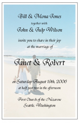 Details about Beach Couple Wedding Invitations -SAMPLE