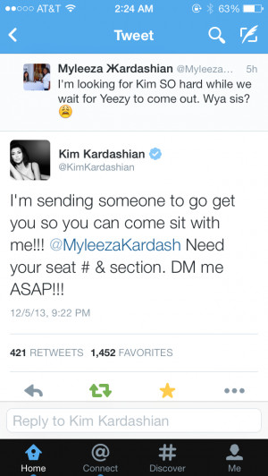 Myleeza tweets Kim Kardashian
