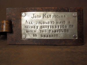 Leather Luggage Tag with Custom Quote