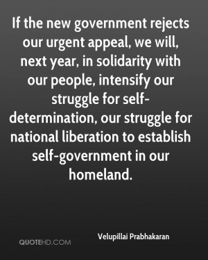 for national liberation to establish self government in our homeland