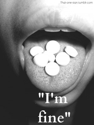... fine, no one cares, overdose, pills, sadness, suicidal, suicide