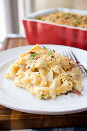 Cauliflower with Cheese and Bacon