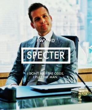 ... Specter is not impressed.[Photo: harveyspectacles | Quote: tvfanatic