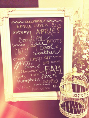 Cute fall quote on a vintage chalkboard