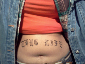 Thug Belly Tattoo