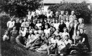 This is a picture of some holocaust survivors. That reunited together.