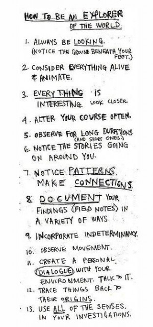How To Be An Explorer Of The World