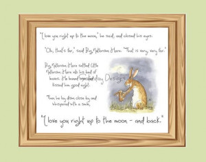 To The Moon and Back quote from Guess How Much I Love You - 8x10 ...