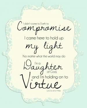 FREE {Virtue Printable} for Young Women- Jenny Phillips Lyrics