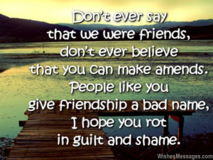 Sad Friendship Quotes: I Hate You Messages for Friends