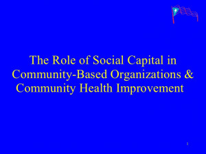 The Role of Social Capital in Community-Based Organizations