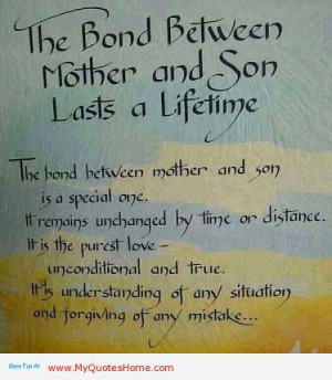 ... Son Lasts A Lifetime, The Hand Between Mother And Son In A Special One