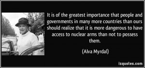 It is of the greatest importance that people and governments in many ...