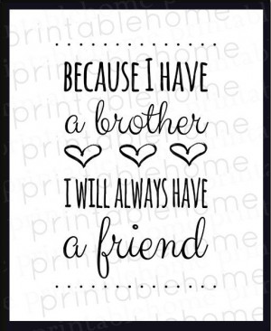 Brothers Quote, INSTANT download, Nursery, brother wall art, Printable ...