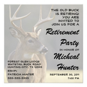 Funny Hunter Retirement Party Celebration Personalized Announcement ...