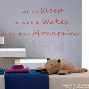 ... Wall Decal -Let Him Sleep - Vinyl Words and Letters Quote Decal