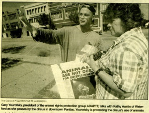 Gary Yourofsky, president of ADAPTT, talks with Kathy Austin of ...