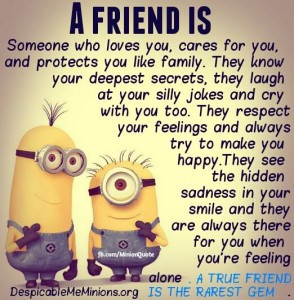 Minion Quotes – A friend is someone who