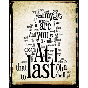 Vintage At Last Lyrics - Etta James - Word Art Print - Gift Idea 11x14 ...