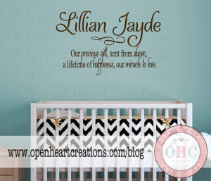 Baby Nursery Wall Sayings - Nursery Wall Quotes - Baby Name Vinyl Wall ...