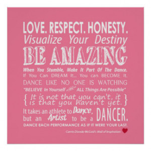 Carrie's Wall of Inspirational Dance Quotes- Pink Print