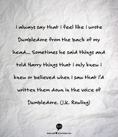 ... Dumbledore, taken from this new video interview clip of J.K. Rowling