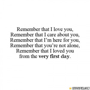 Love You From The First Day I Met You