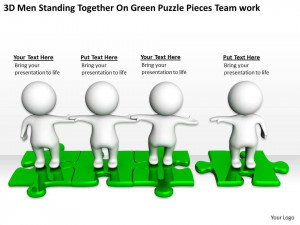3d_men_standing_together_on_green_puzzle_pieces_team_work_ppt_graphics ...