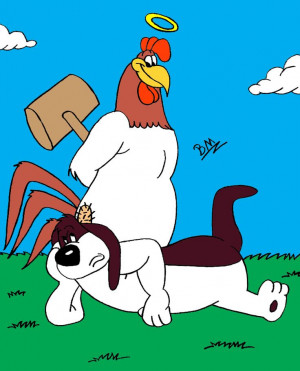 Cartoon Rooster Foghorn Leghorn | Foghorn Leghorn And Barnyard By ...