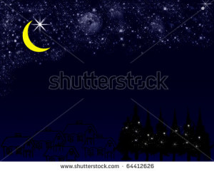 Moon Night Shooting Star