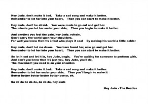 The Beatles - Hey Jude Lyrics, Soundtrack Lyrics