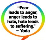 Yoda's teachings: Fear leads to anger, anger leads to hate, hate leads ...