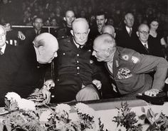 Churchill, Eisenhower, and Montgomery at a reunion of the British 8th ...