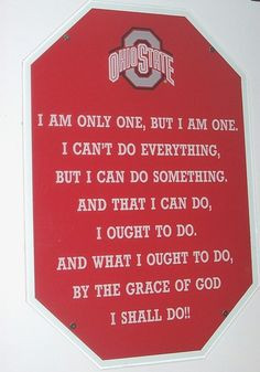 State Buckeyes Football. A sign hanging on the wall of the football ...