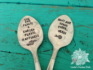 Garden Markers with Custom Quotes by lindasgardenpath on Etsy