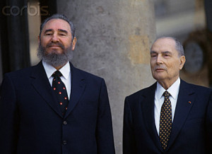 François Mitterrand et Fidel Castro