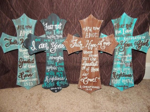 Medium Sized Wooden Decorative Cross with Bible Verse, Word, or Quote