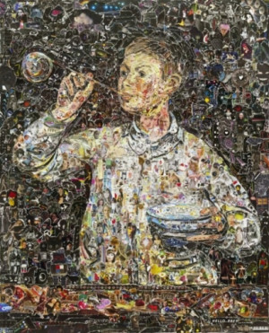 Famous Masterpieces made from torn magazines