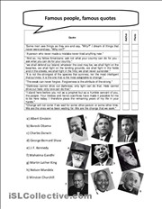 Famous people, famous quotes worksheet - Free ESL printable worksheets ...